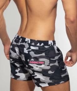 Shorts<Addicted Camouflage Swimwear Short Grey