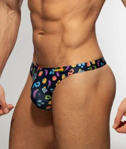 Thongs<Addicted Emoji Thong Blue