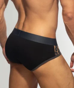 Briefs<Addicted Leopard Panels Brief Black