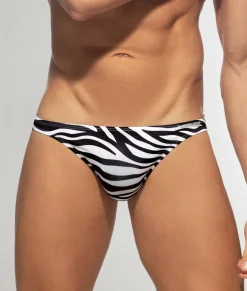 Briefs<Addicted Zebra Skin Swim Brief Black