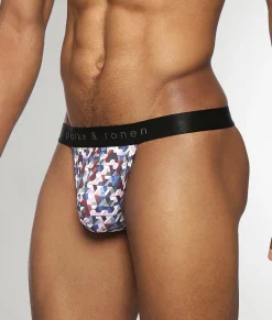 Thongs<Parke u0026 Ronen Parke & Ronen Honey Comb Printed Thong