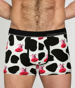 Trunks<Unsimply Stitched Cow Trunk Black White