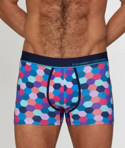 Trunks<Unsimply Stitched Honeycomb Trunk Blue Pink Multi