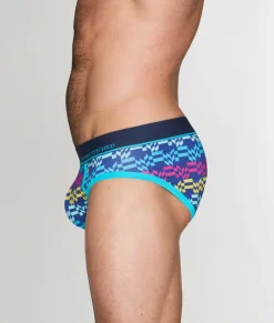 Briefs<Unsimply Stitched Retro Stripe Brief Retro Stripe Blue